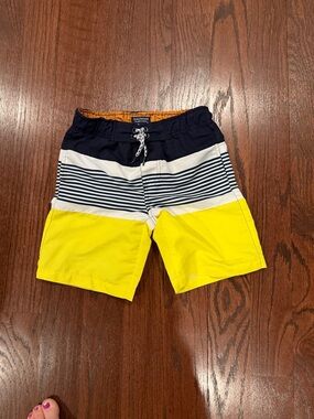 Brand new Nautica Navy, White & Yellow Stripe Swim Shorts from lu bella